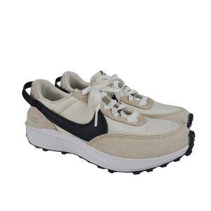 NIKE Women Waffle Debut Sneakers 7 Sanddrift Phantom Black White DH9523-102
